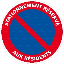 Panneau rond Stationnement réservé aux résidents