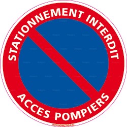 Panneau rond Stationnement interdit - Accès pompier