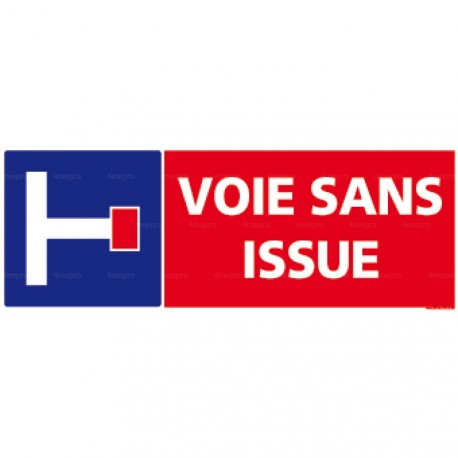 Pictogramme SANS ISSUE (Q0371). Signalisation Porte - 170 X 50 mm