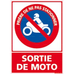 Panneau rectangulaire vertical Prière de ne pas stationner - Sortie de moto 2
