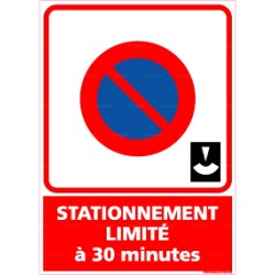 Panneau rectangulaire Stationnement limité à ?? Minutes : durée en minutes