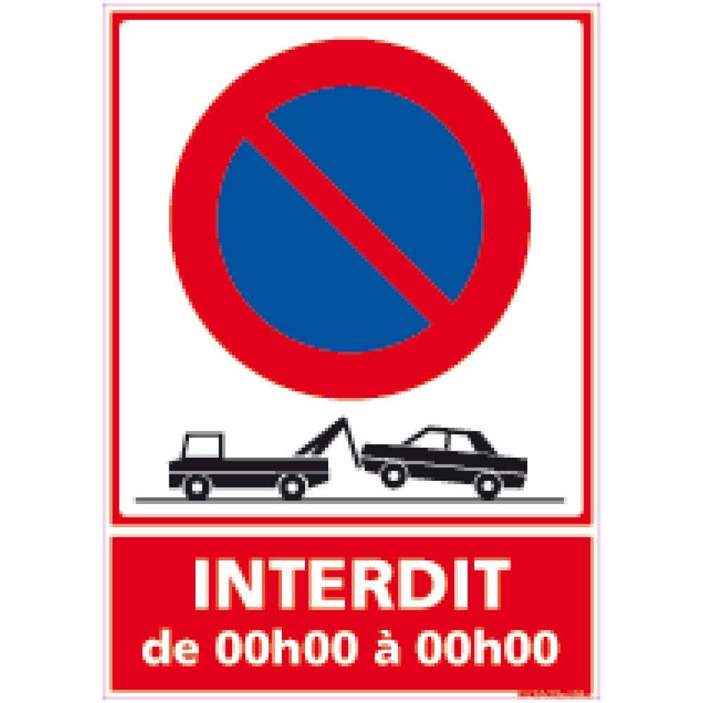Stationnement Interdit Imprimer Interdiction De Stationner à Imprimer Gratuit Panneau Stationnement Interdit de 00h00 à 00h00 : horaires