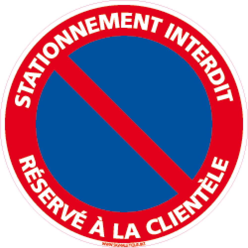 Imprimer Gratuit Panneau Interdiction De Stationner à Imprimer Panneau rond Stationnement interdit - réservé à la clientèle