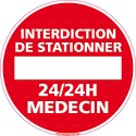https://www.4mepro.com/28078-medium_default/panneau-rond-interdiction-de-stationner-24h-24-medecin.jpg