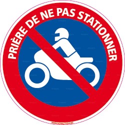 Panneau Prière de ne pas stationner - moto