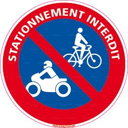 Panneau Stationnement interdit - moto/vélo