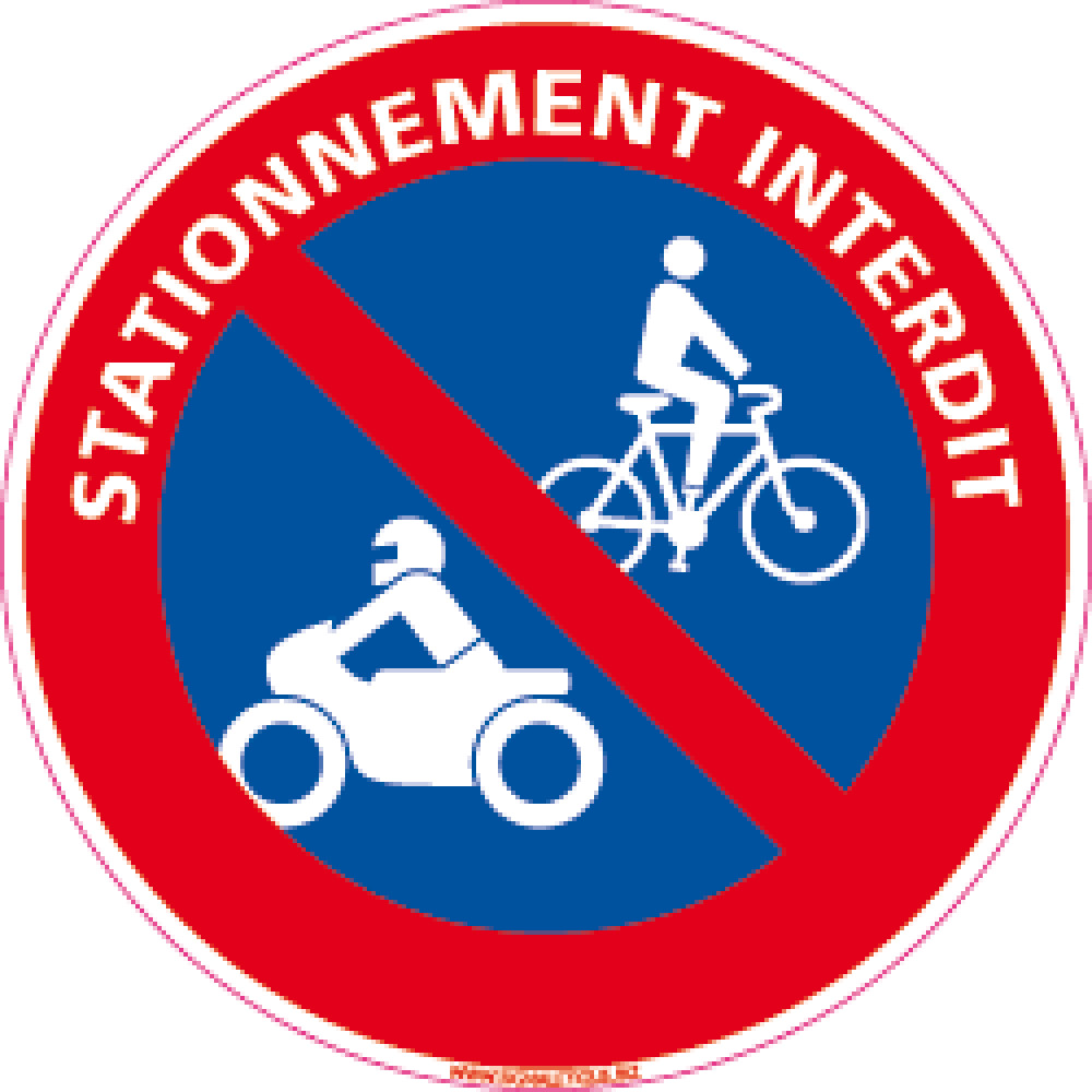 Signalétique, Vélos interdits, Autocollant Imprimé