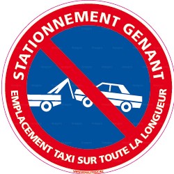 Panneau Stationnement gênant - emplacement taxi