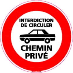 Panneau Interdiction de circuler - chemin privé