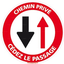 Panneau rond Chemin privé - Cédez le passage