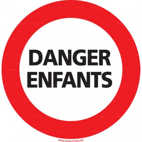 Panneau de signalisation rond Danger enfants