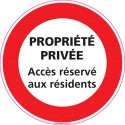 Cartello Proprietà Privata Accesso Vietato Ai Non Residenti | Pannello In Vinile Adesivo 200 Mm | Segnaletica Francese AUA