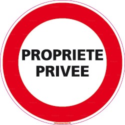 Panneau d'interdiction rond Propriété privée