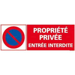 Panneau rectangulaire horizontal "Propriété privée - entrée interdite"