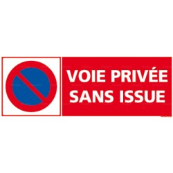 Panneau rectangulaire horizontal "Voie privée sans issue"