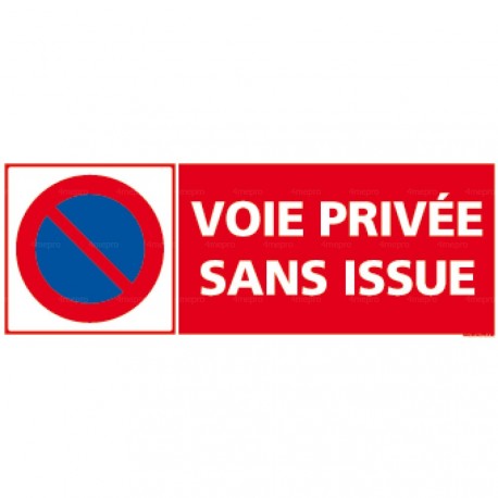 Panneau rectangulaire horizontal "Voie privée sans issue"