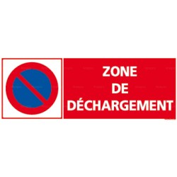 Panneau rectangulaire horizontal "Zone de déchargement"