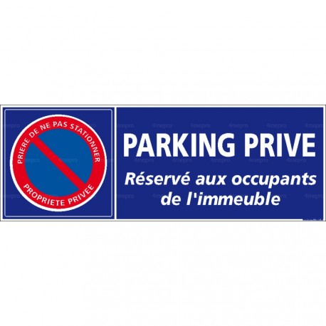 Panneau rectangulaire horizontal Parking privé 1