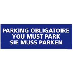 Panneau rectangulaire horizontal Parking obligatoire