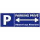 Panneau rectangulaire horizontal Parking Réservé aux riverains