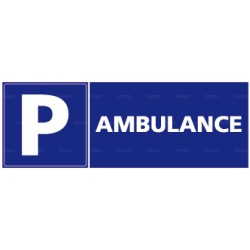 Panneau rectangulaire horizontal Parking Ambulance