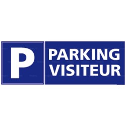 Panneau rectangulaire horizontal Parking visiteur avec pictogramme
