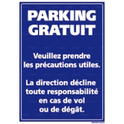 Panneau rectangulaire vertical Parking gratuit