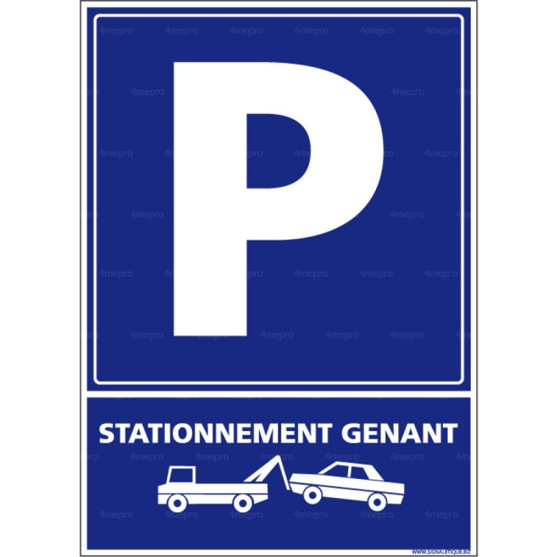 Panneau rectangulaire vertical Stationnement gênant 4mepro