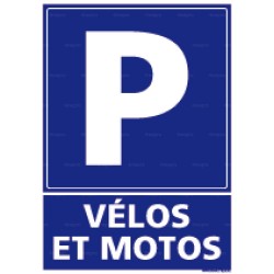 Panneau rectangulaire vertical Parking vélos et motos