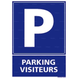 Panneau rectangulaire vertical Parking visiteurs