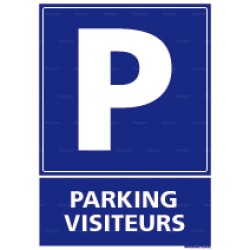 Panneau rectangulaire Parking visiteurs