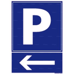 Panneau de parking rectangulaire vertical Flèche gauche