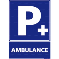Panneau de parking rectangulaire vertical Ambulance