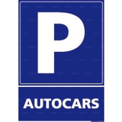 Panneau de parking rectangulaire vertical Autocars