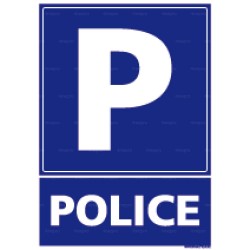 Panneau de parking rectangulaire vertical Police