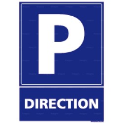 Panneau de parking rectangulaire vertical Direction