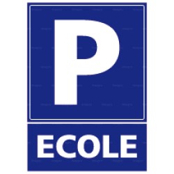 Panneau de parking rectangulaire vertical Ecole