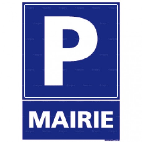 Panneau de parking rectangulaire vertical Mairie