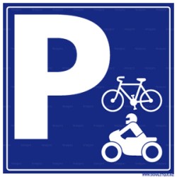 Panneau carré Parking pour vélo et moto