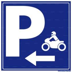 Panneau carré Parking avec direction pour moto 2