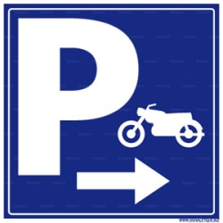 Panneau carré Parking avec direction pour moto 3