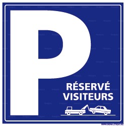 Panneau carré pour parking Réservé visiteurs
