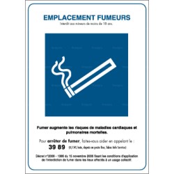 Panneau vertical Emplacement fumeurs