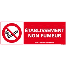 Panneau de signalisation rectangulaire horizontal Etablissement non fumeur