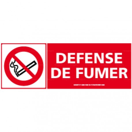 Panneau de signalisation rectangulaire horizontal Défense de fumer