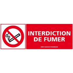 Panneau de signalisation rectangulaire horizontal Interdiction de fumer