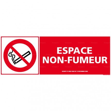 Panneau de signalisation rectangulaire horizontal Espace non-fumeur