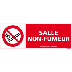 Panneau de signalisation rectangulaire horizontal Salle non fumeur