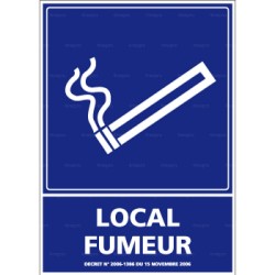 Panneau de signalisation rectangulaire horizontal Local fumeur