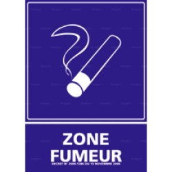 Panneau de signalisation rectangulaire vertical Zone fumeur 1